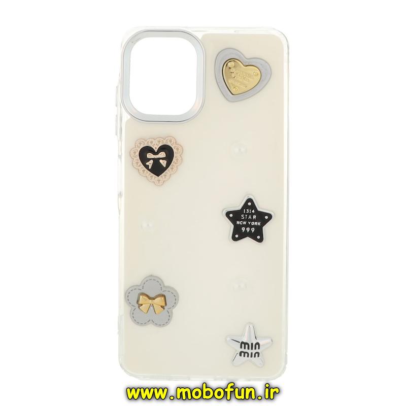 قاب گوشی Galaxy A06 سامسونگ فانتزی برجسته رزینی Luxury Case لنز و دکمه کرومی کد 74654