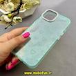 قاب گوشی iPhone 13 / iPhone 14 آیفون اورجینال Q SERIES سخت HARD شاین اکلیلی قلبی محافظ لنز نگین دار سبز روشن کد 83160