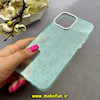 قاب گوشی iPhone 13 Pro Max آیفون اورجینال Q SERIES سخت HARD شاین اکلیلی قلبی محافظ لنز نگین دار سبز روشن کد 83162