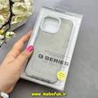 قاب گوشی iPhone 15 Pro Max آیفون اورجینال Q SERIES سخت HARD شاین اکلیلی قلبی محافظ لنز نگین دار خاکستری کد 83164