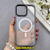 قاب گوشی iPhone 16 Pro آیفون شفاف سخت HARD مگ سیف دار اورجینال دور رنگی خاکستری کد 83177