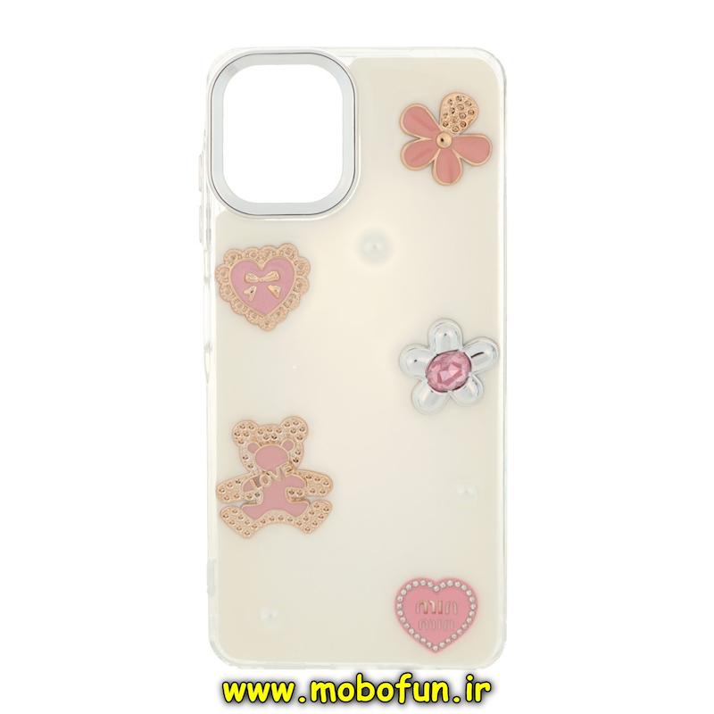 قاب گوشی Galaxy A06 سامسونگ فانتزی برجسته رزینی Luxury Case لنز و دکمه کرومی کد 74657