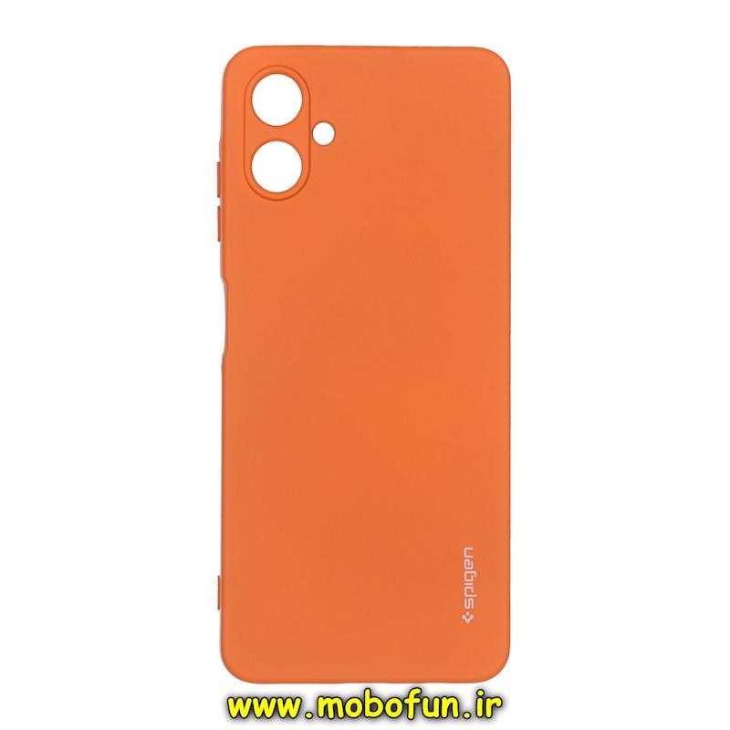 قاب گوشی Galaxy A06 سامسونگ سیلیکونی ژله ای PC برند SPIGEN اسپیگن نارنجی کد 74668