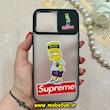 قاب گوشی iPhone 12 Pro Max آیفون پشت مات طرح دار محافظ لنزدار کشویی طرح Supreme مشکی کد 84493