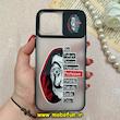 قاب گوشی iPhone 12 Pro Max آیفون پشت مات طرح دار محافظ لنزدار کشویی طرح اسپرت مشکی کد 84499