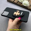 قاب گوشی Galaxy A06 سامسونگ لدر دیزاین SOFT Lether Design سیلیکونی پاپ سوکت دار عروسکی طرح چرم مشکی کد 83284