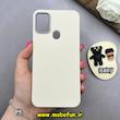 قاب گوشی Galaxy A11 / Galaxy M11 سامسونگ لدر دیزاین SOFT Lether Design سیلیکونی پاپ سوکت دار عروسکی طرح چرم کرم کد 83289