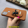 قاب گوشی Galaxy A11 / Galaxy M11 سامسونگ لدر دیزاین SOFT Lether Design سیلیکونی پاپ سوکت دار عروسکی طرح چرم عسلی کد 83291