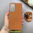 قاب گوشی Galaxy A16 سامسونگ لدر دیزاین SOFT Lether Design سیلیکونی پاپ سوکت دار عروسکی طرح چرم عسلی کد 83303