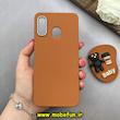 قاب گوشی Galaxy A20 / Galaxy A30 سامسونگ لدر دیزاین SOFT Lether Design سیلیکونی پاپ سوکت دار عروسکی طرح چرم عسلی کد 83306