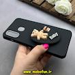 قاب گوشی Galaxy A20 / Galaxy A30 سامسونگ لدر دیزاین SOFT Lether Design سیلیکونی پاپ سوکت دار عروسکی طرح چرم مشکی کد 83307