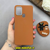 قاب گوشی Galaxy A21S سامسونگ لدر دیزاین SOFT Lether Design سیلیکونی پاپ سوکت دار عروسکی طرح چرم عسلی کد 83312