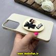 قاب گوشی Galaxy A23 سامسونگ لدر دیزاین SOFT Lether Design سیلیکونی پاپ سوکت دار عروسکی طرح چرم کرم کد 83320