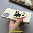 قاب گوشی Galaxy A31 سامسونگ لدر دیزاین SOFT Lether Design سیلیکونی پاپ سوکت دار عروسکی طرح چرم کرم کد 83329