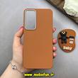 قاب گوشی Galaxy A35 سامسونگ لدر دیزاین SOFT Lether Design سیلیکونی پاپ سوکت دار عروسکی طرح چرم عسلی کد 83339