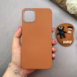 قاب گوشی iPhone 11 Pro Max آیفون لدر دیزاین SOFT Lether Design سیلیکونی پاپ سوکت دار عروسکی طرح چرم عسلی کد 83366