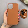 قاب گوشی iPhone 12 / iPhone 12 Pro آیفون لدر دیزاین SOFT Lether Design سیلیکونی پاپ سوکت دار عروسکی طرح چرم عسلی کد 83368