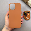 قاب گوشی iPhone 12 Pro Max آیفون لدر دیزاین SOFT Lether Design سیلیکونی پاپ سوکت دار عروسکی طرح چرم عسلی کد 83370