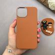قاب گوشی iPhone 13 / iPhone 14 آیفون لدر دیزاین SOFT Lether Design سیلیکونی پاپ سوکت دار عروسکی طرح چرم عسلی کد 83372