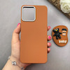 قاب گوشی Redmi 12 / Poco M6 Pro 5G شیائومی لدر دیزاین SOFT Lether Design سیلیکونی پاپ سوکت دار عروسکی طرح چرم عسلی کد 83394