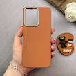 قاب گوشی Redmi Note 12 4G شیائومی لدر دیزاین SOFT Lether Design سیلیکونی پاپ سوکت دار عروسکی طرح چرم عسلی کد 83420