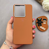 قاب گوشی Redmi Note 13 4G شیائومی لدر دیزاین SOFT Lether Design سیلیکونی پاپ سوکت دار عروسکی طرح چرم عسلی کد 83426