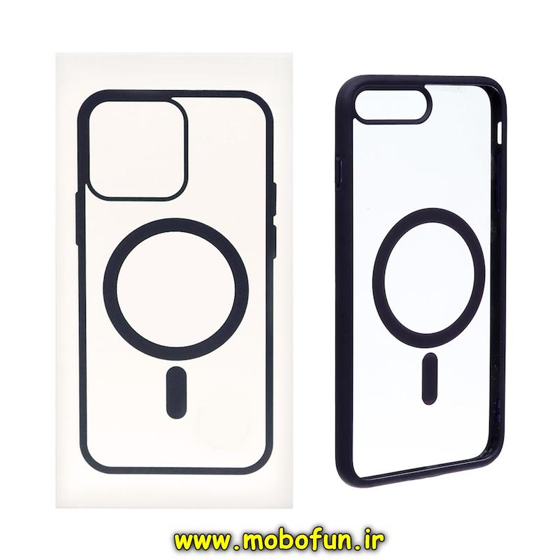 قاب گوشی iPhone 7 Plus / iPhone 8 Plus آیفون  اورجینال Clear Case مگ سیف Space Mag safe طرح طلقی شیشه ای شفاف مشکی کد 85591