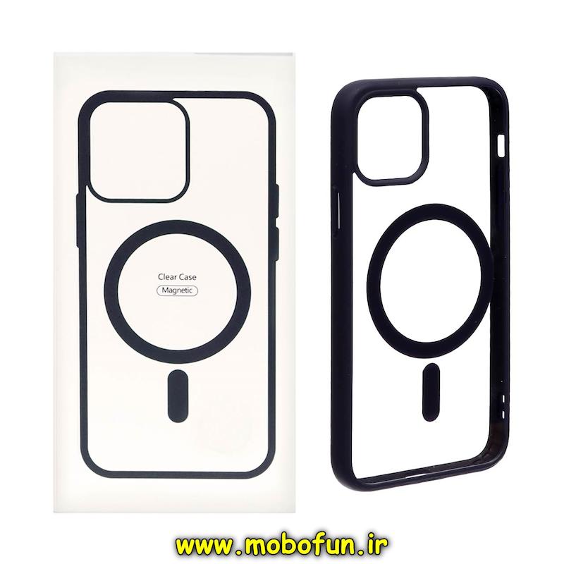 قاب گوشی iPhone 15 Pro آیفون  اورجینال Clear Case مگ سیف Space Mag safe طرح طلقی شیشه ای شفاف بنفش کد 85667
