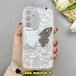 قاب گوشی Galaxy A35 سامسونگ ماربل لاکچری بالشتی ژله ای محافظ لنزدار طرح پروانه کیوت کد 84245
