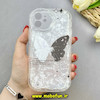 قاب گوشی iPhone 12 آیفون ماربل لاکچری بالشتی ژله ای محافظ لنزدار طرح پروانه کیوت کد 84258