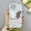 قاب گوشی iPhone 12 Pro Max آیفون ماربل لاکچری بالشتی ژله ای محافظ لنزدار طرح پروانه کیوت کد 84261