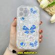 قاب گوشی iPhone 12 Pro Max آیفون ماربل لاکچری بالشتی ژله ای محافظ لنزدار طرح پروانه کیوت کد 84262