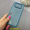 قاب گوشی Poco X3 / Poco X3 Pro شیائومی اورجینال متال کیس Metal طرح ژله ای شفاف محافظ لنز دار آبی کد 83229