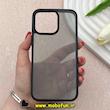 قاب گوشی iPhone 15 Pro Max آیفون پشت شفاف دودی PC درجه یک یونیک کیس Unique Case اورجینال دور سیلیکونی مشکی کد 83244