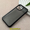 قاب گوشی iPhone 15 Pro Max آیفون پشت شفاف دودی PC درجه یک یونیک کیس Unique Case اورجینال دور سیلیکونی مشکی کد 83244