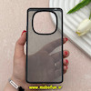 قاب گوشی Redmi Note 14 Pro 4G شیائومی پشت شفاف دودی PC درجه یک یونیک کیس Unique Case اورجینال دور سیلیکونی مشکی کد 83248