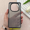 قاب گوشی Redmi Note 14 Pro 5G / Redmi Note 14 Pro Plus / Poco X7 شیائومی پشت شفاف دودی PC درجه یک یونیک کیس Unique Case اورجینال دور سیلیکونی مشکی کد 83249