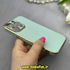 قاب گوشی iPhone 13 Pro آیفون طرح ژله ای مای کیس گلد لاین دور طلایی محافظ لنز دار سبزآبی کد 83276