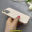 قاب گوشی iPhone 12 Pro Max آیفون طرح ژله ای مای کیس گلد لاین دور طلایی محافظ لنز دار صورتی کد 83269
