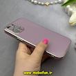 قاب گوشی iPhone 12 Pro Max آیفون طرح ژله ای مای کیس گلد لاین دور طلایی محافظ لنز دار بنفش کد 83272