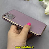 قاب گوشی iPhone 12 Pro آیفون طرح ژله ای مای کیس گلد لاین دور طلایی محافظ لنز دار بنفش کد 83267