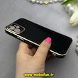 قاب گوشی iPhone 12 آیفون طرح ژله ای مای کیس گلد لاین دور طلایی محافظ لنز دار مشکی کد 83263