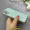 قاب گوشی iPhone 12 آیفون طرح ژله ای مای کیس گلد لاین دور طلایی محافظ لنز دار سبزآبی کد 83265