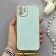 قاب گوشی iPhone 12 آیفون طرح ژله ای مای کیس گلد لاین دور طلایی محافظ لنز دار سبزآبی کد 83265