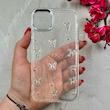 قاب گوشی iPhone 11 آیفون شفاف شاین لنز کرومی برجسته طرح پاپیون کد 86443