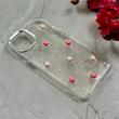 قاب گوشی iPhone 13 / iPhone 14 آیفون شفاف شاین لنز کرومی برجسته طرح توت فرنگی کد 86453