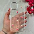 قاب گوشی iPhone 13 / iPhone 14 آیفون شفاف شاین لنز کرومی برجسته طرح توت فرنگی کد 86453