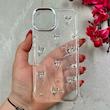 قاب گوشی iPhone 13 / iPhone 14 آیفون شفاف شاین لنز کرومی برجسته طرح پاپیون کد 86456