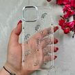 قاب گوشی iPhone 13 / iPhone 14 آیفون شفاف شاین لنز کرومی برجسته طرح مار خاکستری کد 86459