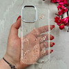 قاب گوشی iPhone 16 آیفون شفاف شاین لنز کرومی برجسته طرح مار رزگلد کد 86484